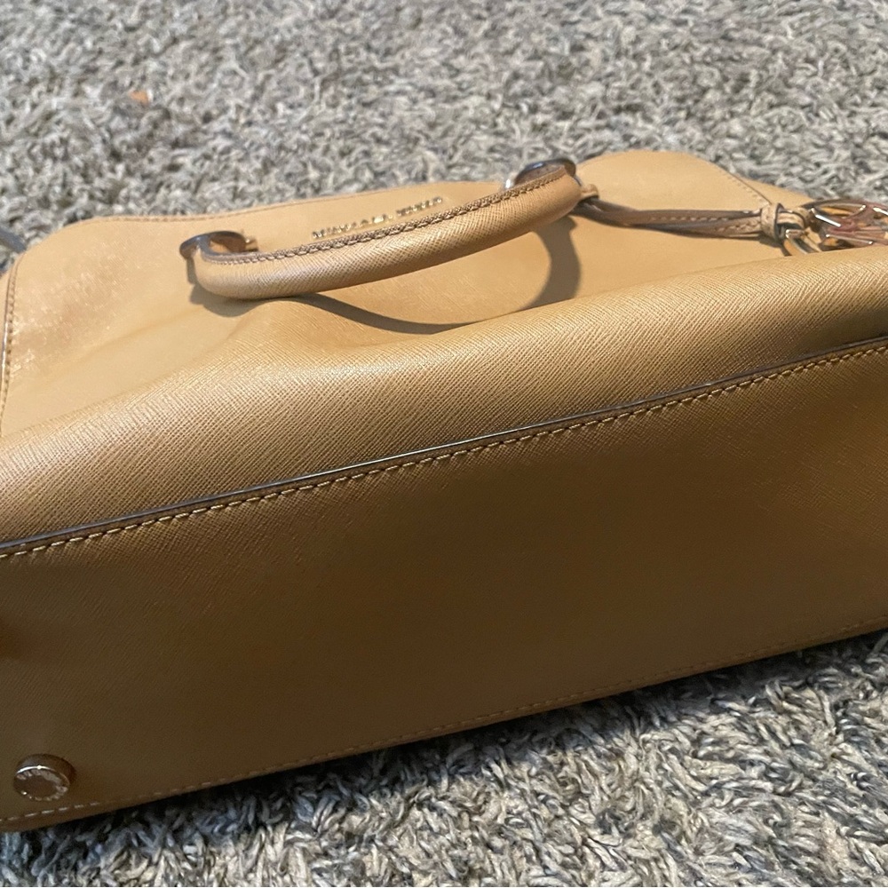 Michael Kors Camel Tan Saffiano Satchel with Gold Hardware - Picture 6 of 7
